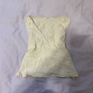 Stradivarius Cream Floral Top